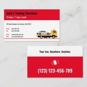 Carte De Visite Services de remorquage Votre remorque n'importe