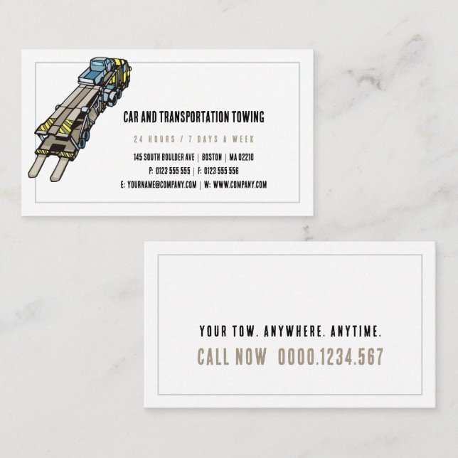 Carte De Visite Services de remorquage | Votre remorque n'importe  (Devant / Derrière)