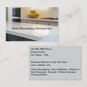 Carte De Visite Services de rénovation de maison Cuisine moderne