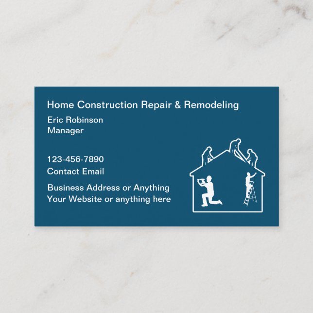 Carte De Visite Services de rénovation de maison de construction (Devant)