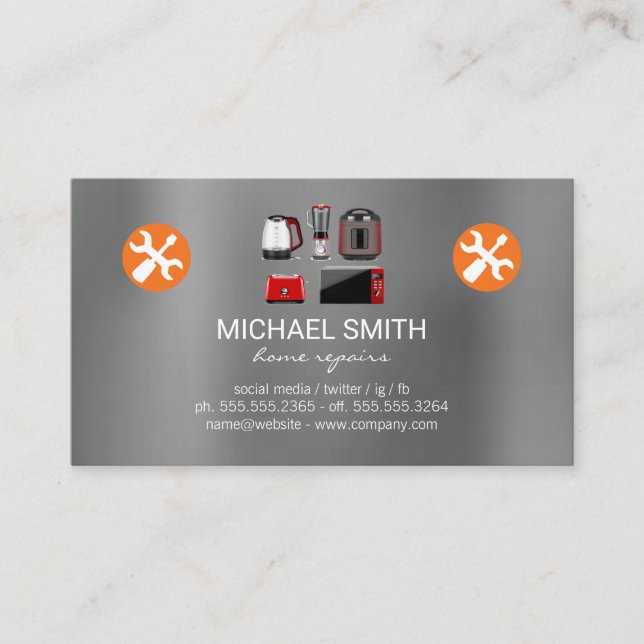 Carte De Visite Services de réparation à domicile | Appareils | Te (Devant)