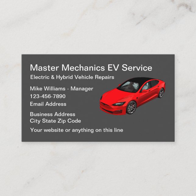 Carte De Visite Services de réparation automobile pour véhicules é (Devant)