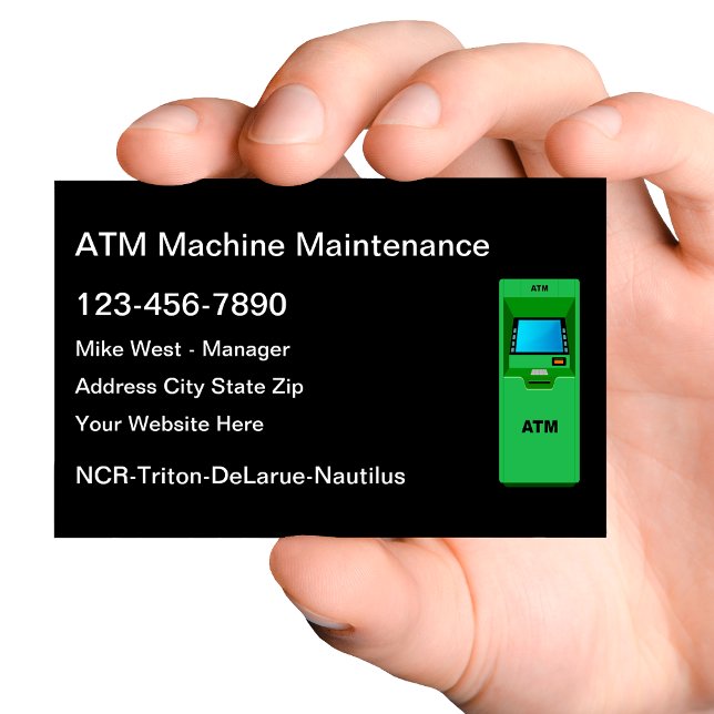 Carte De Visite Services de réparation de machine ATM (Créateur téléchargé)