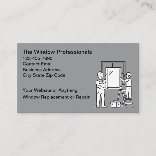 Carte De Visite Services de réparation et de remplacement de fenêt (Devant)