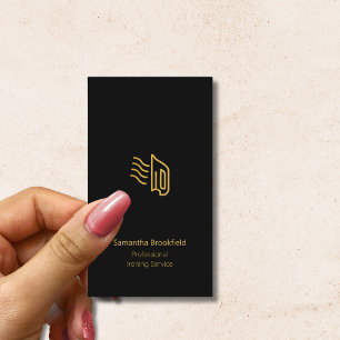 Carte De Visite Services de repassage professionnel Black Gold Ele