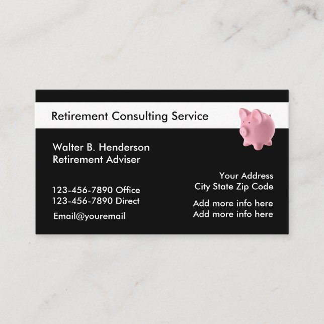 Carte De Visite Services de retraite (Devant)