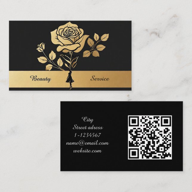 Carte De Visite Services de Salon de Beauté (Devant / Derrière)
