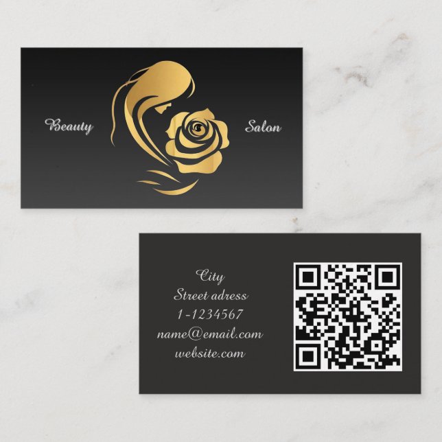 Carte De Visite Services de Salon de Beauté (Devant / Derrière)