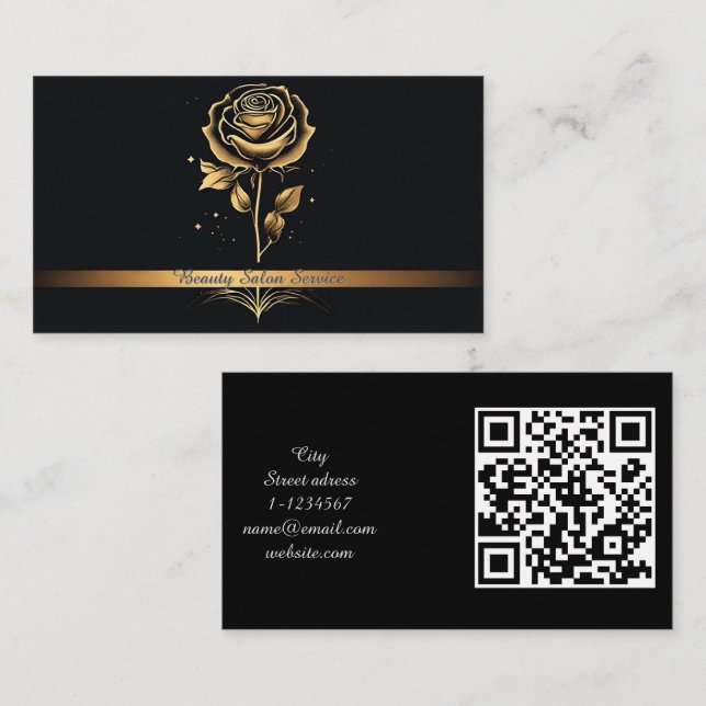 Carte De Visite Services de Salon de Beauté (Devant / Derrière)