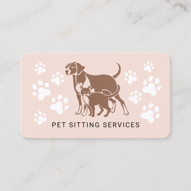 Carte De Visite Services de salon pour animaux de compagnie Rose G (Devant)