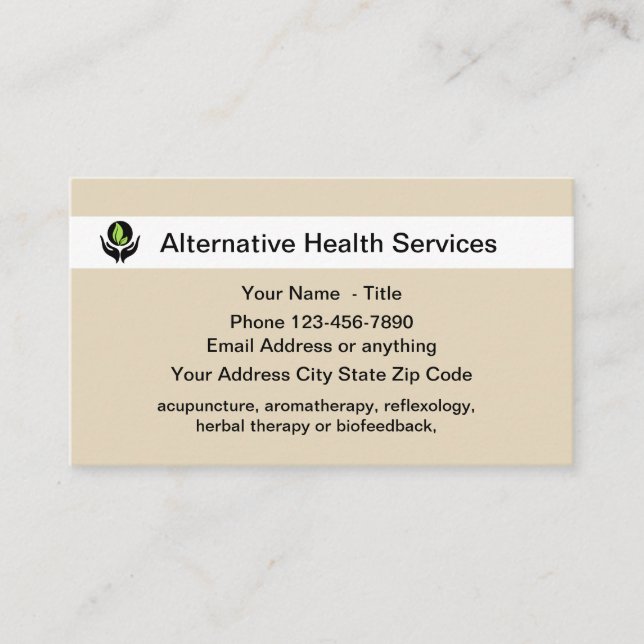 Carte De Visite Services de santé alternatifs (Devant)