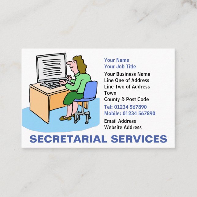 Carte De Visite Services de secrétariat (Devant)