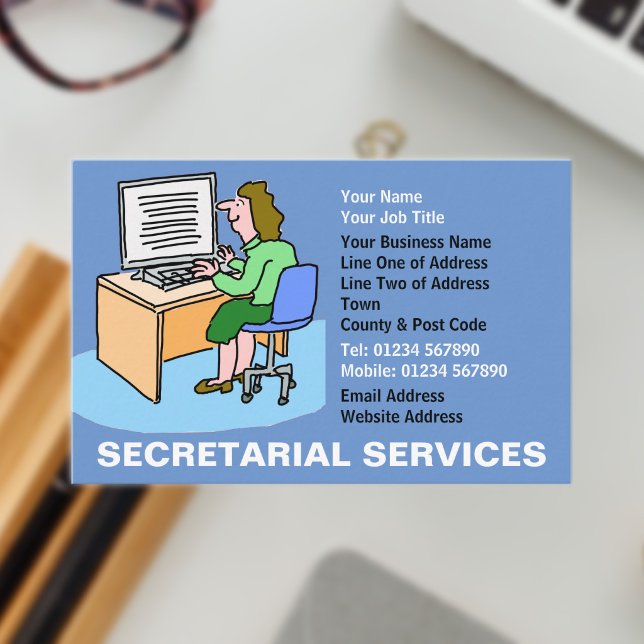 Carte De Visite Services de secrétariat (Secretarial Services Business Card)