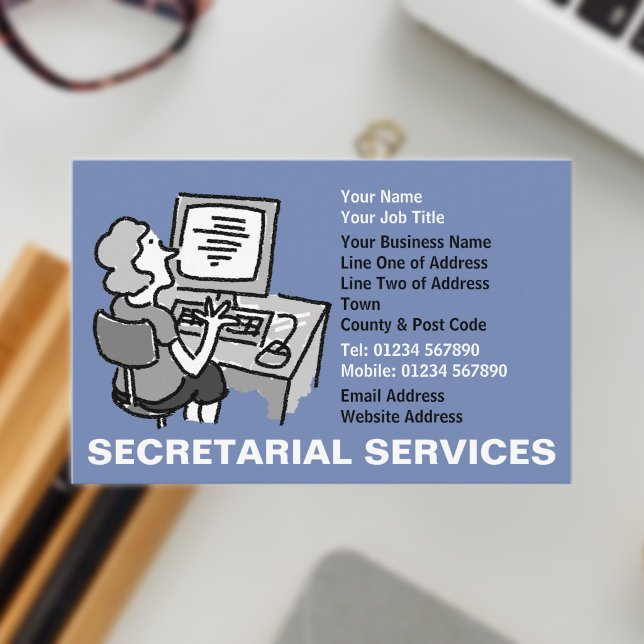 Carte De Visite Services de secrétariat (Secretarial Services Business Card)