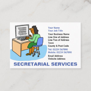 Carte De Visite Services de secrétariat avec secrétaire féminine a