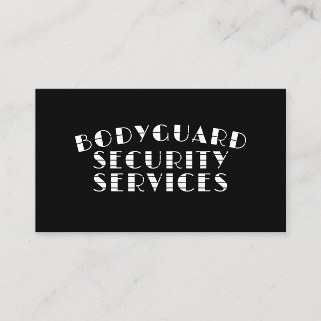 Carte De Visite Services de sécurité de garde du corps Protection  (Devant)