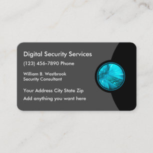 Carte De Visite Services de sécurité des entreprises numériques