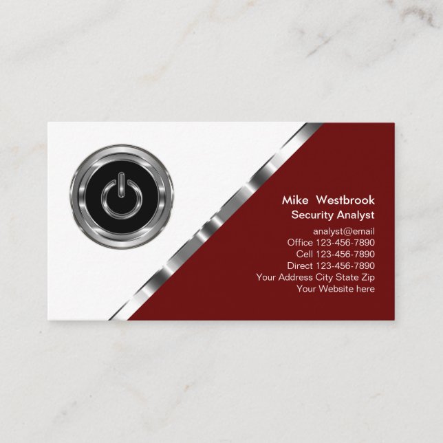 Carte De Visite Services de sécurité modernes et classe (Devant)