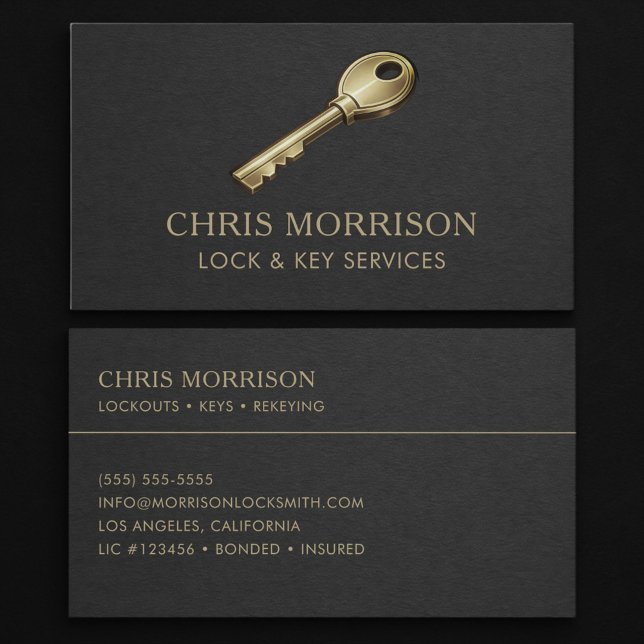 Carte De Visite Services de serrure et clé Professionnel (Créateur téléchargé)