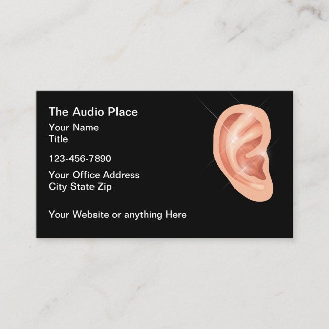 Carte De Visite Services de soins auditifs d'audiologiste  (Devant)