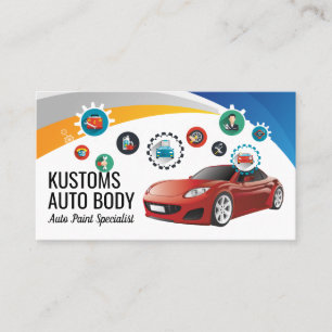 Carte De Visite Services de soins de voiture   Mécanicien automobi