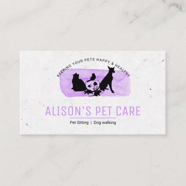Carte De Visite Services de soins pour animaux / Services de soins (Devant)