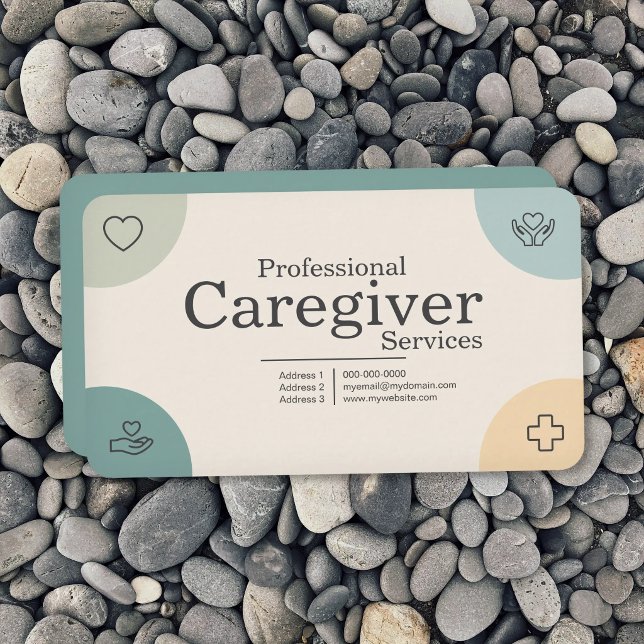 Carte De Visite Services de soins professionnels (Professional Caregiver Services Business Card)