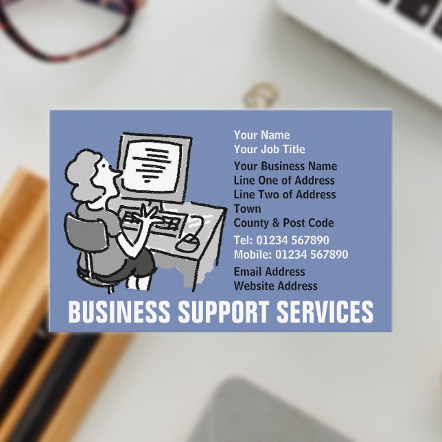 Carte De Visite Services de soutien de bureau et d'entreprise (Business Support Services Business Card)