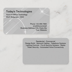 Carte De Visite Services de technologie cool pour la maison et le