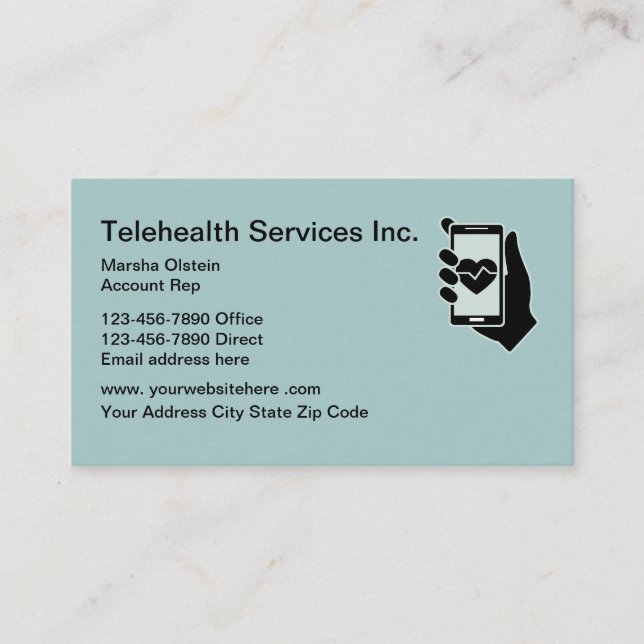 Carte De Visite Services de Telehealth (Devant)