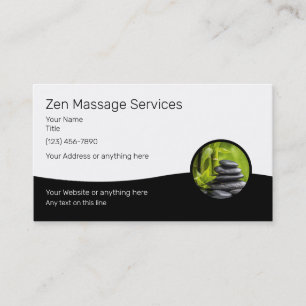 Carte De Visite Services de thérapie de massage Conception Zen
