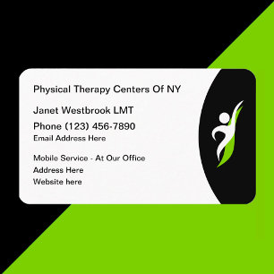 Carte De Visite Services de thérapie physique Thérapeute