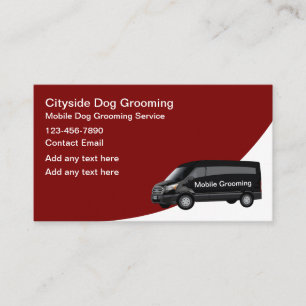 Carte De Visite Services de toilettage de chiens mobiles Simple