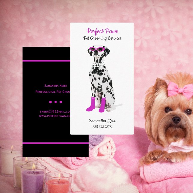 Carte De Visite Services de toilettage pour animaux de compagnie C (Pet Grooming Services, Dogs, Business Card)