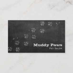 Carte De Visite Services de toilettage pour chiens à tableau noir