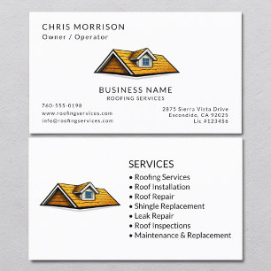 Carte De Visite Services de toiture professionnels Couvreur