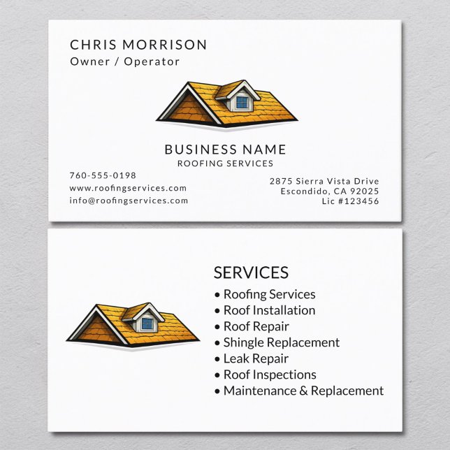 Carte De Visite Services de toiture professionnels Couvreur (Créateur téléchargé)