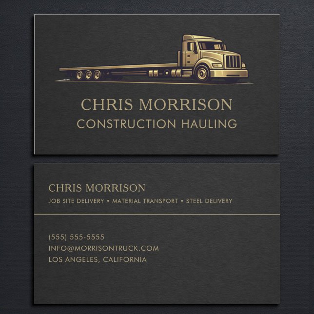 Carte De Visite Services de transport de construction professionne (Créateur téléchargé)