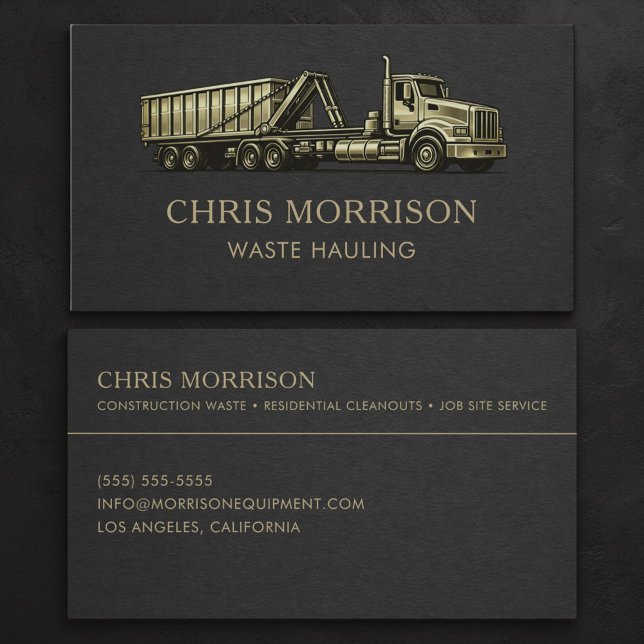 Carte De Visite Services de transport de déchets professionnels  (Créateur téléchargé)