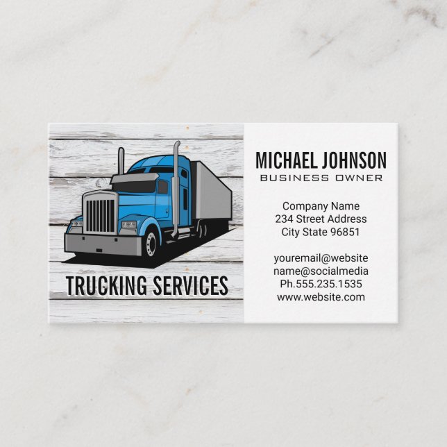 Carte De Visite Services de transport routier | Semi-camion | Cons (Devant)