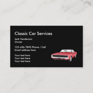 Carte De Visite Services De Voiture Classique Et Restauration