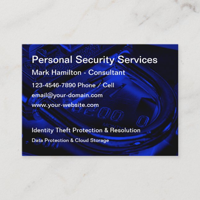 Carte De Visite Services de vol d'identité et de sécurité des donn (Devant)