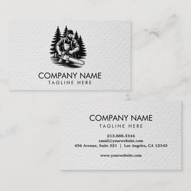 Carte De Visite Services d'élagage d'arbres professionnels & d'arb (Devant / Derrière)