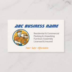 Carte De Visite Services d'emballage de déménagements approuvés So