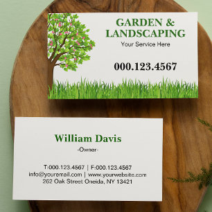 Carte De Visite Services d'entretien de pelouse de Green Tree Gras