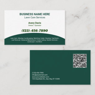 Carte De Visite Services d'entretien de pelouse et d'aménagement p