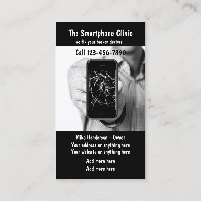 Carte De Visite Services des réparations de portable (Devant)