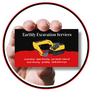 Carte De Visite Services d'excavation double face modernes