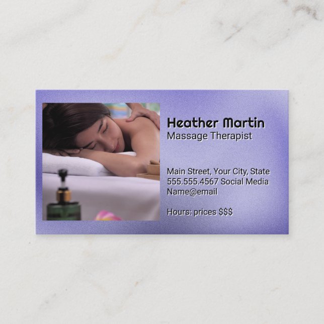 Carte De Visite Services d'hôtel | Spa | Massage (Devant)