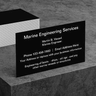 Carte De Visite Services d'ingénierie marine Noir Core Design